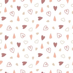 Boho style hearts simple vector illustration in trendy pastel colors, symbol of love, St Valentine day collection for making cards, banners, modern posters