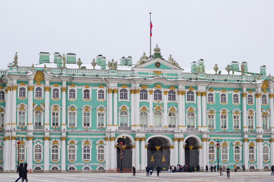 Russian Hermitage Museum on Palace Square in winter