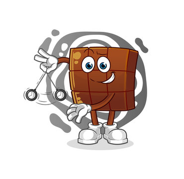 chocolate bar playing yo-yo cartoon clip art preview