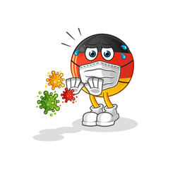 german flag refuse viruses cartoon. cartoon mascot vector