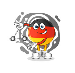 german flag hypnotizing cartoon. cartoon mascot vector