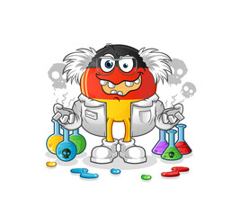 german flag mad scientist illustration. character vector