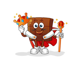 chocolate bar king vector. cartoon character