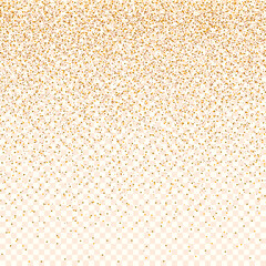 Golden luminous background. Glitter stippled texture. Vector shining banner.