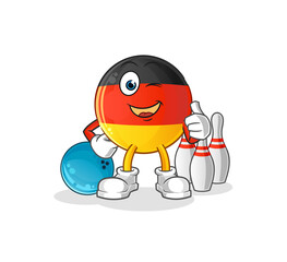 german flag play bowling illustration. character vector