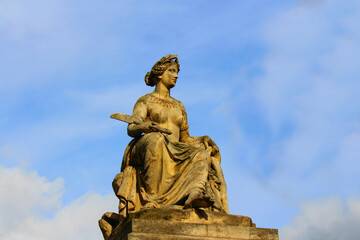 Fototapeta na wymiar Statue in Paris, at the Tuileries Garden a public garden.