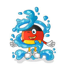 german flag fresh with water mascot. cartoon vector