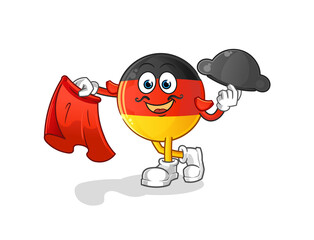 german flag matador with red cloth illustration. character vector