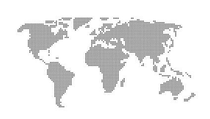 Dotted map of the world. Vector illustration. Flat style