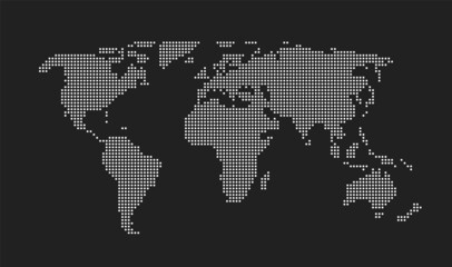 Fototapeta na wymiar Dotted map of the world. Vector illustration. Flat style