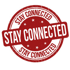 Stay connected grunge rubber stamp