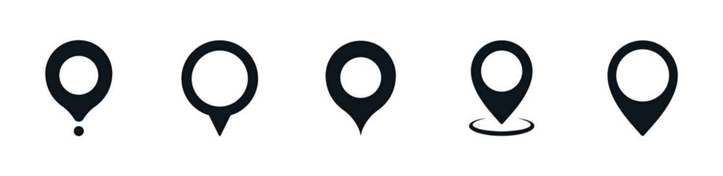 Map pointers icon set. Location pin collection. Map pointer GPS location. Pointer icon pin on the map to show the location. Vector illustration