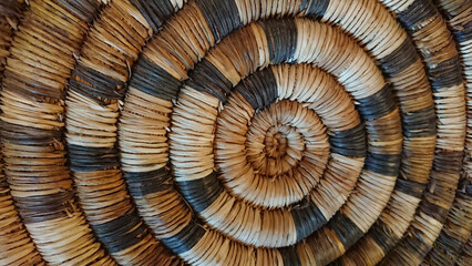 Coiled basket macro detail 