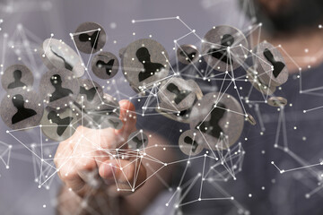 communication and abstract social network connection concept