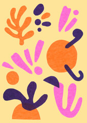 Artprint Illustration Purple Orange Pink