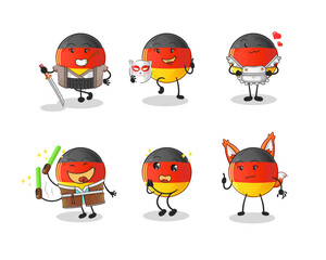german flag japanese culture group character. mascot vector