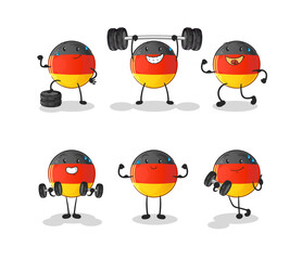 german flag exercise set character. cartoon mascot vector