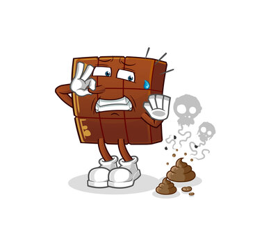 recommend clip art: chocolate bar with stinky waste illustration. character vector