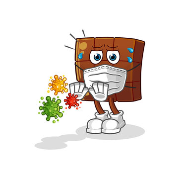 recommend clip art: chocolate bar refuse viruses cartoon. cartoon mascot vector