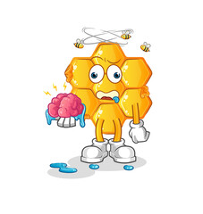 honey pattern no brain vector. cartoon character