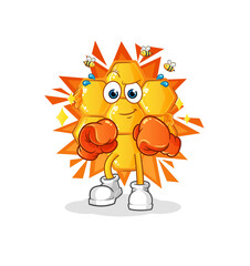 honey pattern boxer character. cartoon mascot vector
