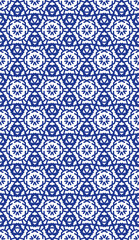 seamless pattern tiles blue and white