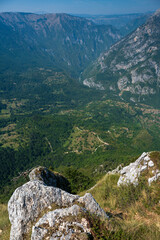 Top view of the canyon. Top view of the mountain river.