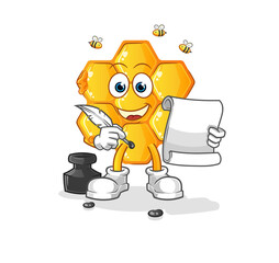 honey pattern writer vector. cartoon character