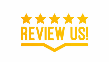 Review us! User rating concept. Review and rate us stars. Business concept. Vector illustration. - obrazy, fototapety, plakaty