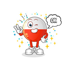 poland flag agree mascot. cartoon vector