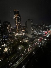 Naklejka premium Melbourne City Skyline Sunrise Sunset