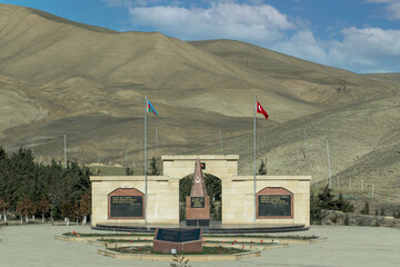 Gobustan, Azerbaijan - January 06 2022- Memorial for Turkish Martyrs in Gobustan Rayon.