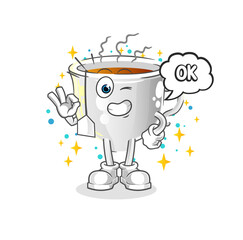 tea cup agree mascot. cartoon vector