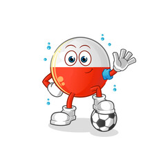 poland flag playing soccer illustration. character vector