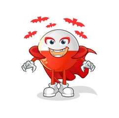 poland flag Dracula illustration. character vector