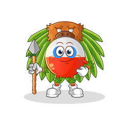 poland flag tribal man mascot. cartoon vector