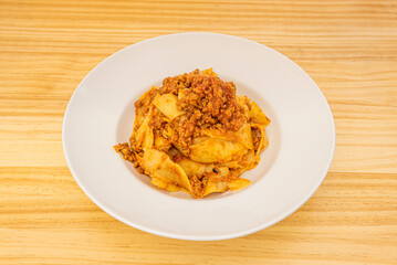 Pappardelle with ragu. Traditional Italian recipe very Sunday and holiday, but delicious for the whole week