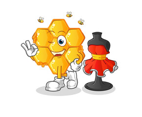 honey pattern fashion designer vector. cartoon character