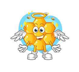 honey pattern angel with wings vector. cartoon character