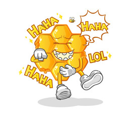 honey pattern Laugh Out Loud character. cartoon mascot vector