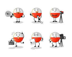 poland flag entertainment group character. cartoon mascot vector