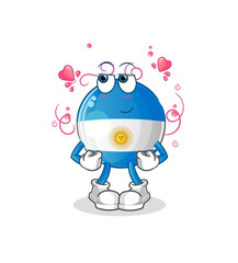 argentina flag shy vector. cartoon character