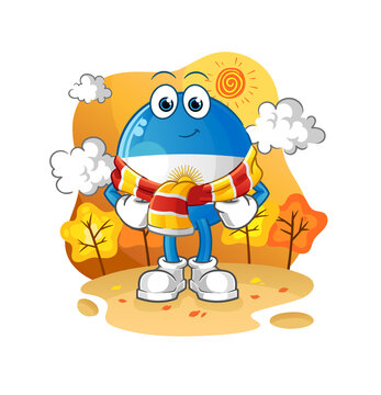 recommend clip art: argentina flag in the autumn. cartoon mascot vector