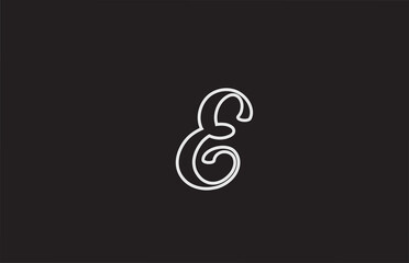 line E icon logo design with handwritten style. Creative template for company