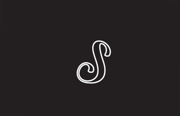 line S icon logo design with handwritten style. Creative template for company