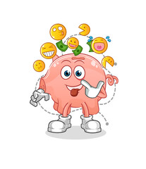 piggy bank laugh and mock character. cartoon mascot vector