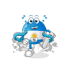argentina flag runner character. cartoon mascot vector