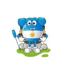 Fototapeta premium argentina flag go camping mascot. cartoon vector