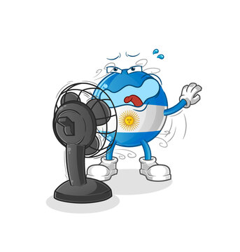 recommend clip art: argentina flag in front of the fan character. cartoon mascot vector