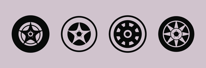 Car wheels icons  symbol vector elements for infographic web